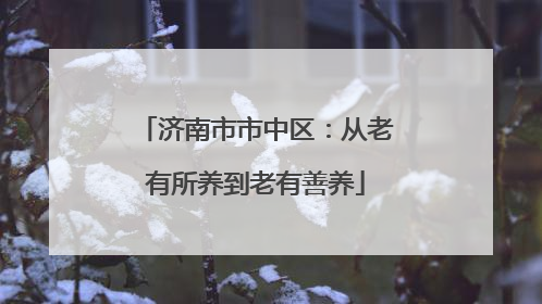 济南市市中区：从老有所养到老有善养