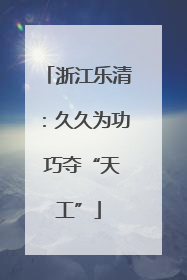 浙江乐清：久久为功 巧夺“天工”