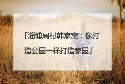 淄博周村韩家窝：像打造公园一样打造家园