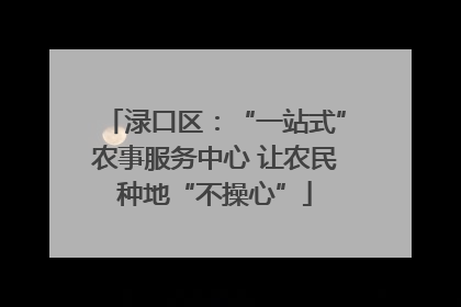渌口区：“一站式”农事服务中心 让农民种地“不操心”