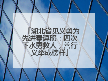 湖北省见义勇为先进秦遵照：四次下水勇救人，善行义举成榜样