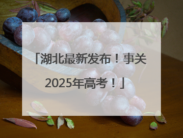 湖北最新发布！事关2025年高考！