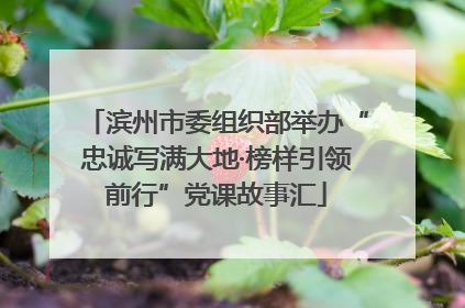 滨州市委组织部举办“忠诚写满大地·榜样引领前行”党课故事汇