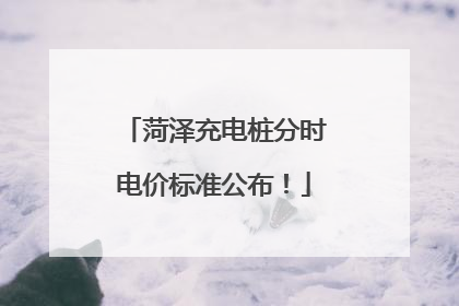 菏泽充电桩分时电价标准公布！