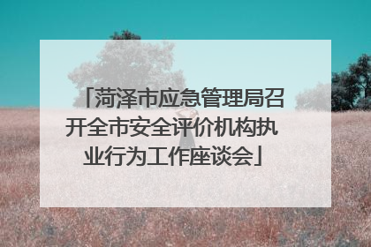 菏泽市应急管理局召开全市安全评价机构执业行为工作座谈会