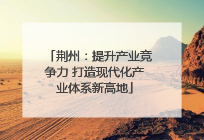 荆州：提升产业竞争力 打造现代化产业体系新高地
