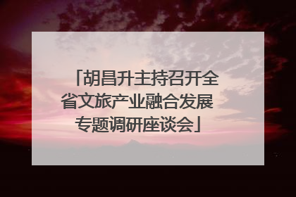 胡昌升主持召开全省文旅产业融合发展专题调研座谈会