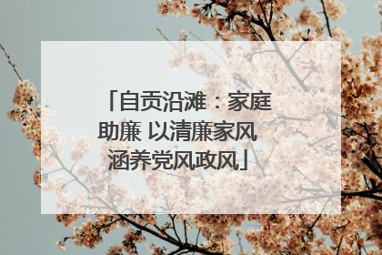 自贡沿滩：家庭助廉 以清廉家风涵养党风政风