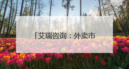 艾瑞咨询：外卖市场格局新变化 京东外卖上线百天日单占比已超31%