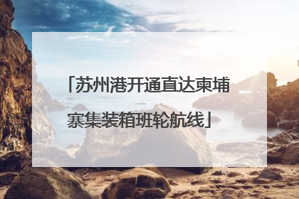 苏州港开通直达柬埔寨集装箱班轮航线