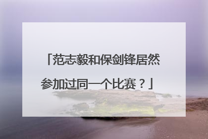范志毅和保剑锋居然参加过同一个比赛？