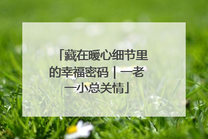 藏在暖心细节里的幸福密码｜一老一小总关情