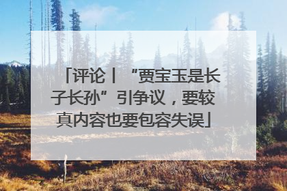 评论丨“贾宝玉是长子长孙”引争议，要较真内容也要包容失误