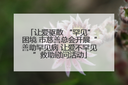 让爱驱散 “罕见” 困境 市慈善总会开展“善助罕见病 让爱不罕见”救助慰问活动