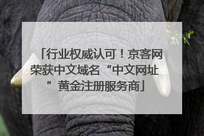 行业权威认可！京客网荣获中文域名“中文网址”黄金注册服务商