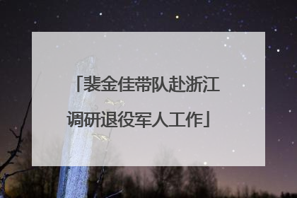 裴金佳带队赴浙江调研退役军人工作