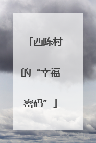西陈村的“幸福密码”