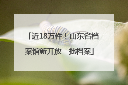 近18万件！山东省档案馆新开放一批档案