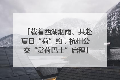 载着西湖烟雨、共赴夏日“荷”约，杭州公交“赏荷巴士”启程