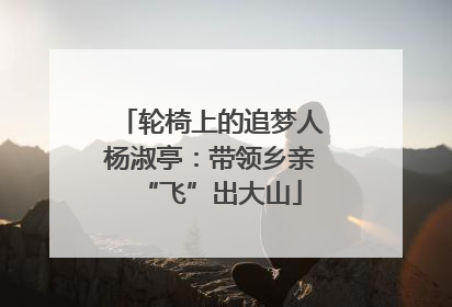 轮椅上的追梦人杨淑亭：带领乡亲“飞”出大山