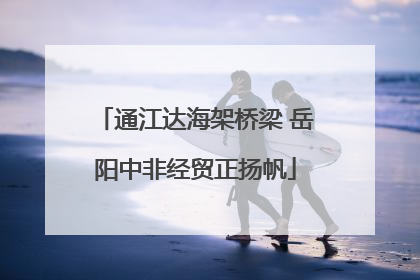通江达海架桥梁 岳阳中非经贸正扬帆