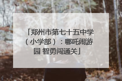 郑州市第七十五中学（小学部）：哪吒闹游园 智勇闯通关