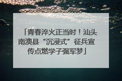 青春淬火正当时！汕头南澳县“沉浸式”征兵宣传点燃学子强军梦