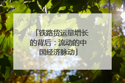 铁路货运量增长的背后：流动的中国经济脉动