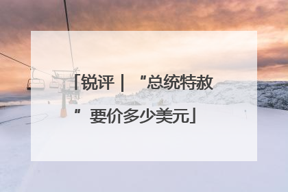 锐评｜“总统特赦”要价多少美元