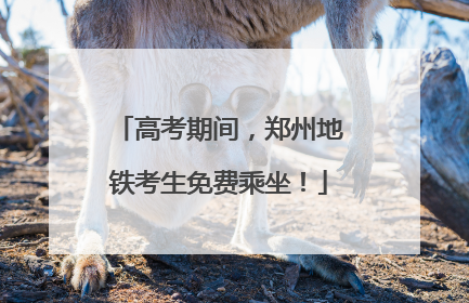 高考期间，郑州地铁考生免费乘坐！