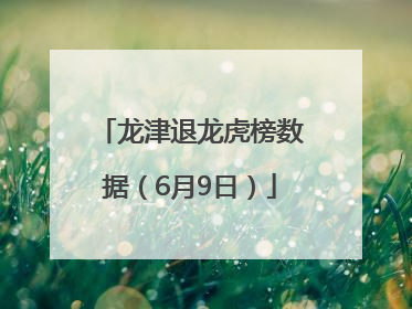 龙津退龙虎榜数据（6月9日）