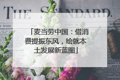麦当劳中国：借消费提振东风，绘就本土发展新蓝图