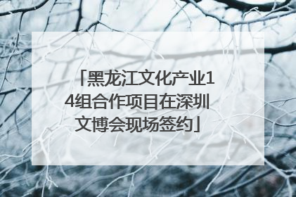 黑龙江文化产业14组合作项目在深圳文博会现场签约
