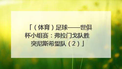 （体育）足球——世俱杯小组赛：弗拉门戈队胜突尼斯希望队（2）