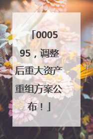 000595，调整后重大资产重组方案公布！