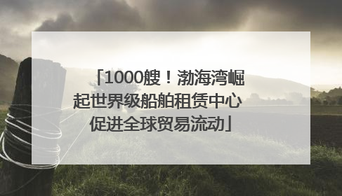 1000艘！渤海湾崛起世界级船舶租赁中心 促进全球贸易流动