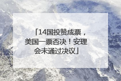 14国投赞成票，美国一票否决！安理会未通过决议