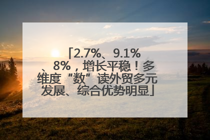 2.7%、9.1%、8%，增长平稳！多维度“数”读外贸多元发展、综合优势明显