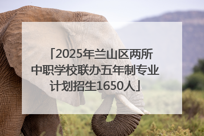 2025年兰山区两所中职学校联办五年制专业计划招生1650人