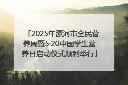 2025年漯河市全民营养周暨5·20中国学生营养日启动仪式顺利举行