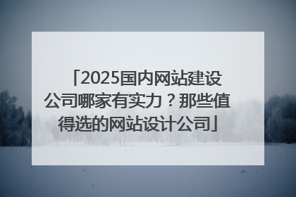 2025国内网站建设公司哪家有实力？那些值得选的网站设计公司