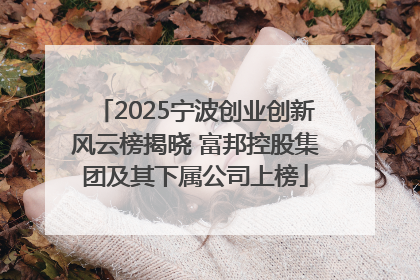 2025宁波创业创新风云榜揭晓 富邦控股集团及其下属公司上榜