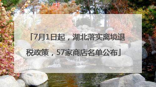 7月1日起，湖北落实离境退税政策，57家商店名单公布