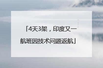 4天3架，印度又一航班因技术问题返航
