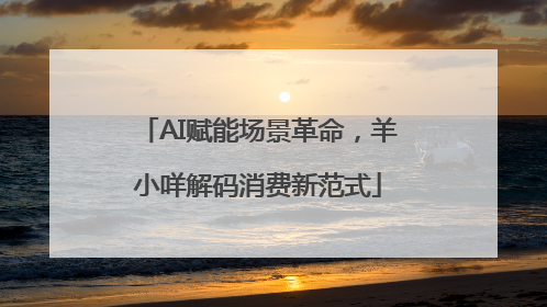 AI赋能场景革命，羊小咩解码消费新范式